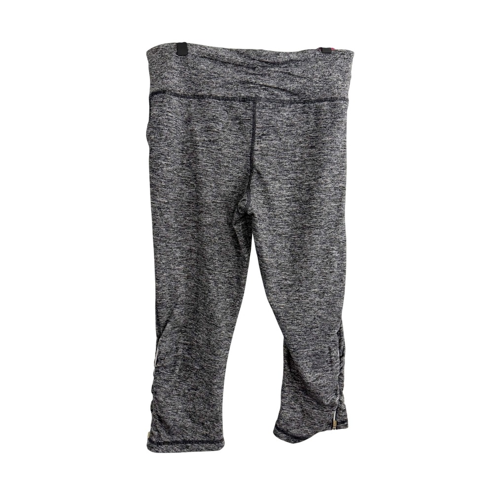 Tangerine Zip Capri Leggings Hearther Charcoal Black Activewear Athletic Gym - Picture 5 of 11